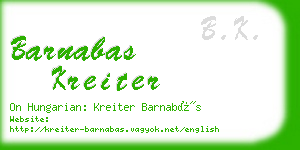 barnabas kreiter business card